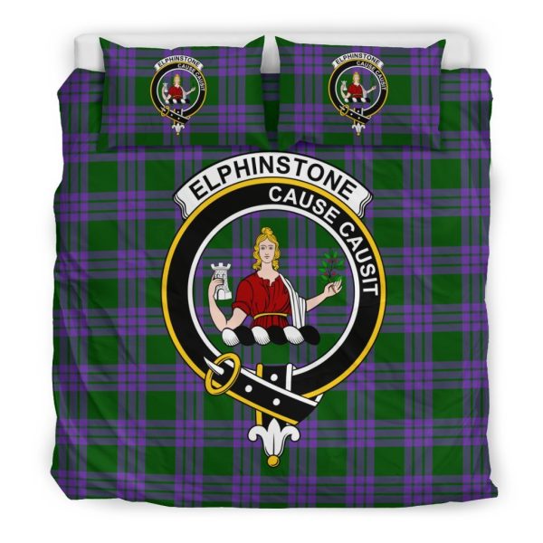 Elphinstone Family Tartan Crest Bedding Set Online Sale