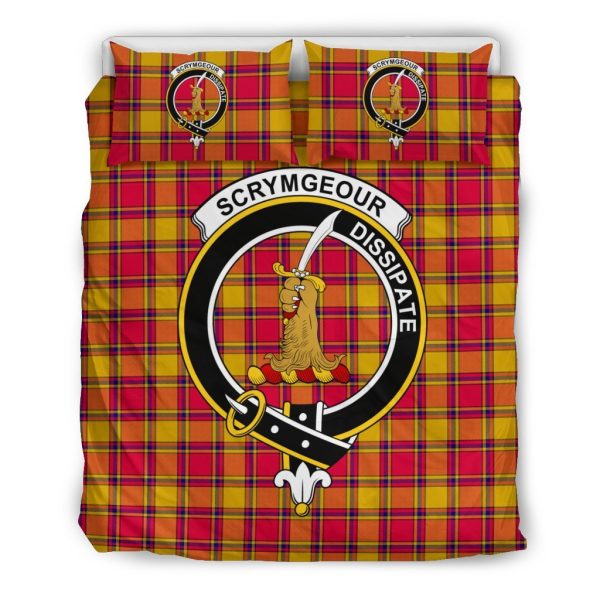 Scrymgeour Family Tartan Crest Bedding Set For Cheap - Image 2