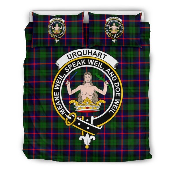 Urquhart Family Tartan Crest Bedding Set For Cheap - Image 2