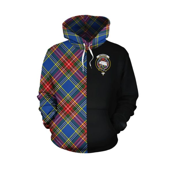 Bethune Tartan Hoodie Half of Me - Cross Style on Sale