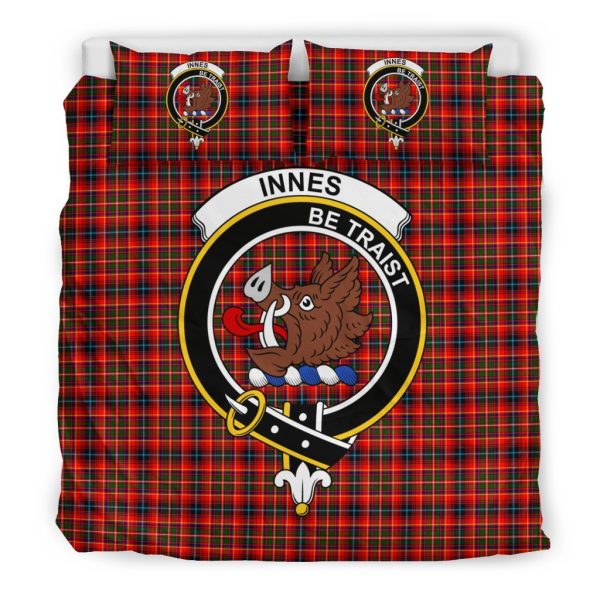 Innes Family Tartan Crest Bedding Set For Cheap