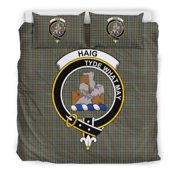 Haig Family Tartan Crest Bedding Set For Cheap