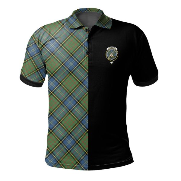 MacMillan Hunting Ancient Tartan Polo Shirt Half of Me - Cross Style Online Hot Sale
