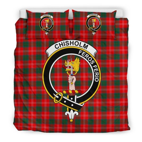 Chisholm Family Tartan Crest Bedding Set Online Hot Sale