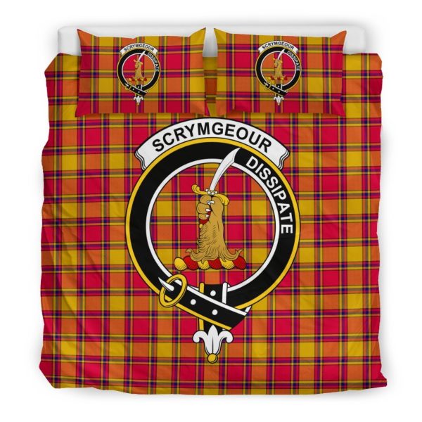 Scrymgeour Family Tartan Crest Bedding Set For Cheap