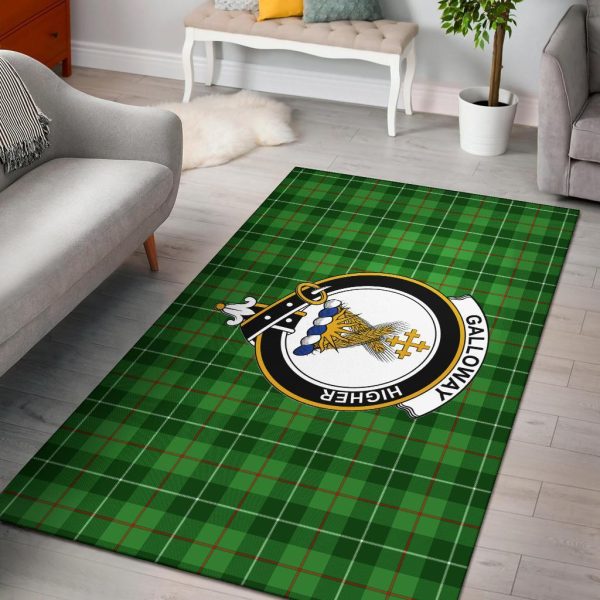 Galloway Tartan Crest Area Rug Cheap