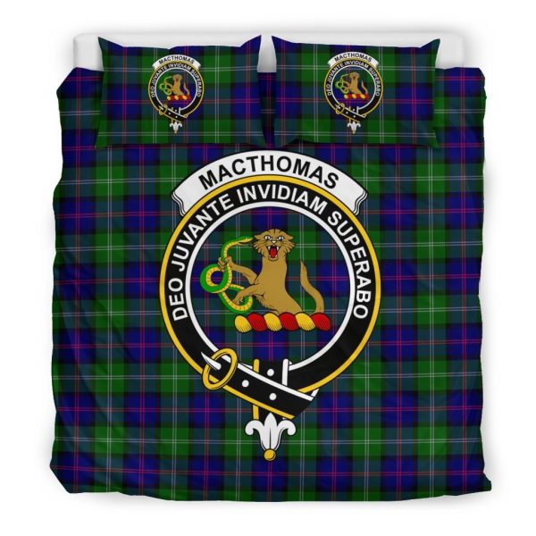 Macthomas Family Tartan Crest Bedding Set For Cheap