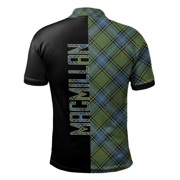 MacMillan Hunting Ancient Tartan Polo Shirt Half of Me - Cross Style Online Hot Sale - Image 2