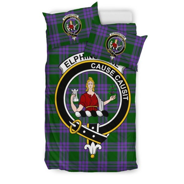Elphinstone Family Tartan Crest Bedding Set Online Sale - Image 3