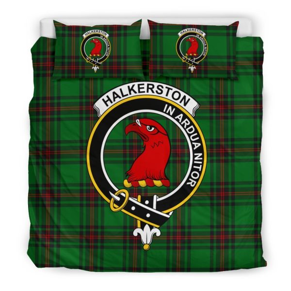 Halkerston Family Tartan Crest Bedding Set For Discount