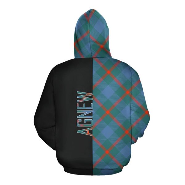 Agnew Ancient Tartan Hoodie Half of Me - Cross Style Online now - Image 2