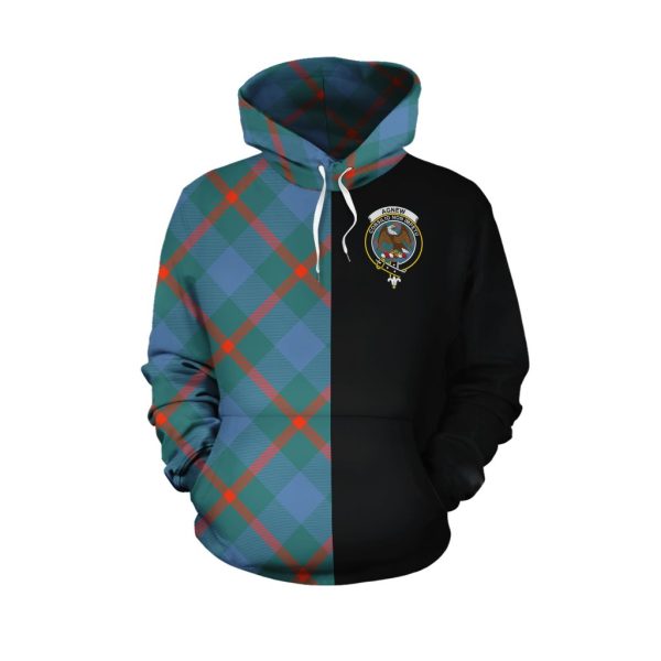 Agnew Ancient Tartan Hoodie Half of Me - Cross Style Online now