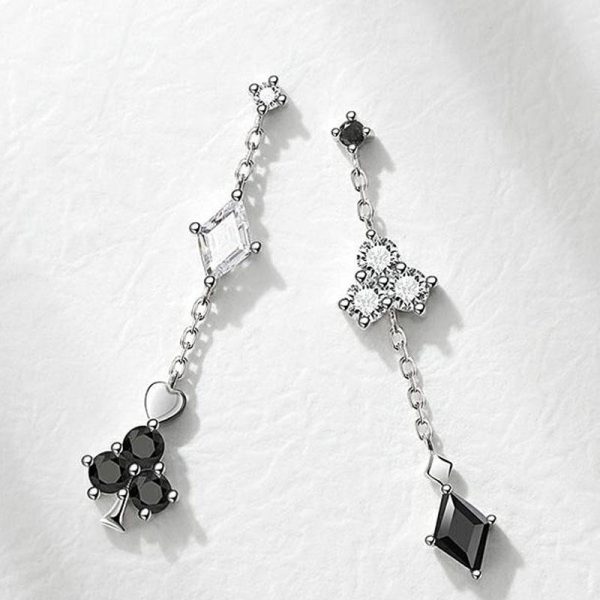 Club and Diamond Dangling Earrings for Women Fine Jewelry for Women on Sale - Image 3