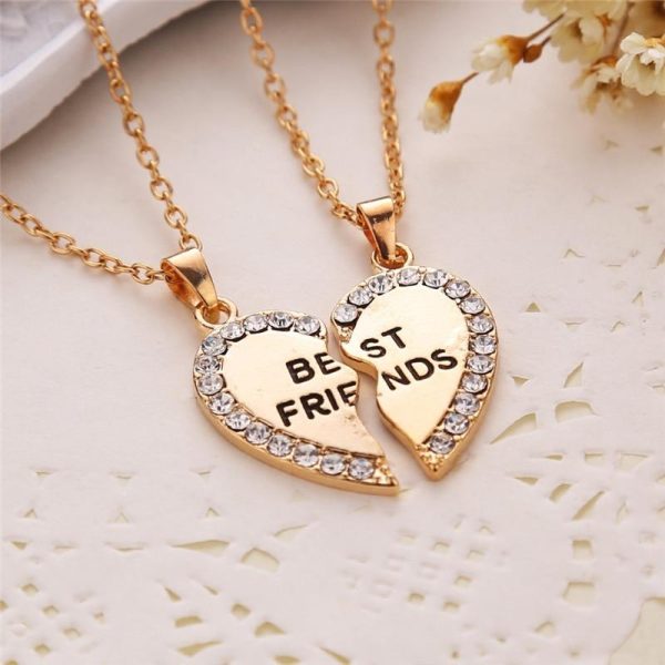 2pcs Best Friends Forever Necklace for Women Heart Pendant Best Friend Necklace Friendship Jewelry Online - Image 3